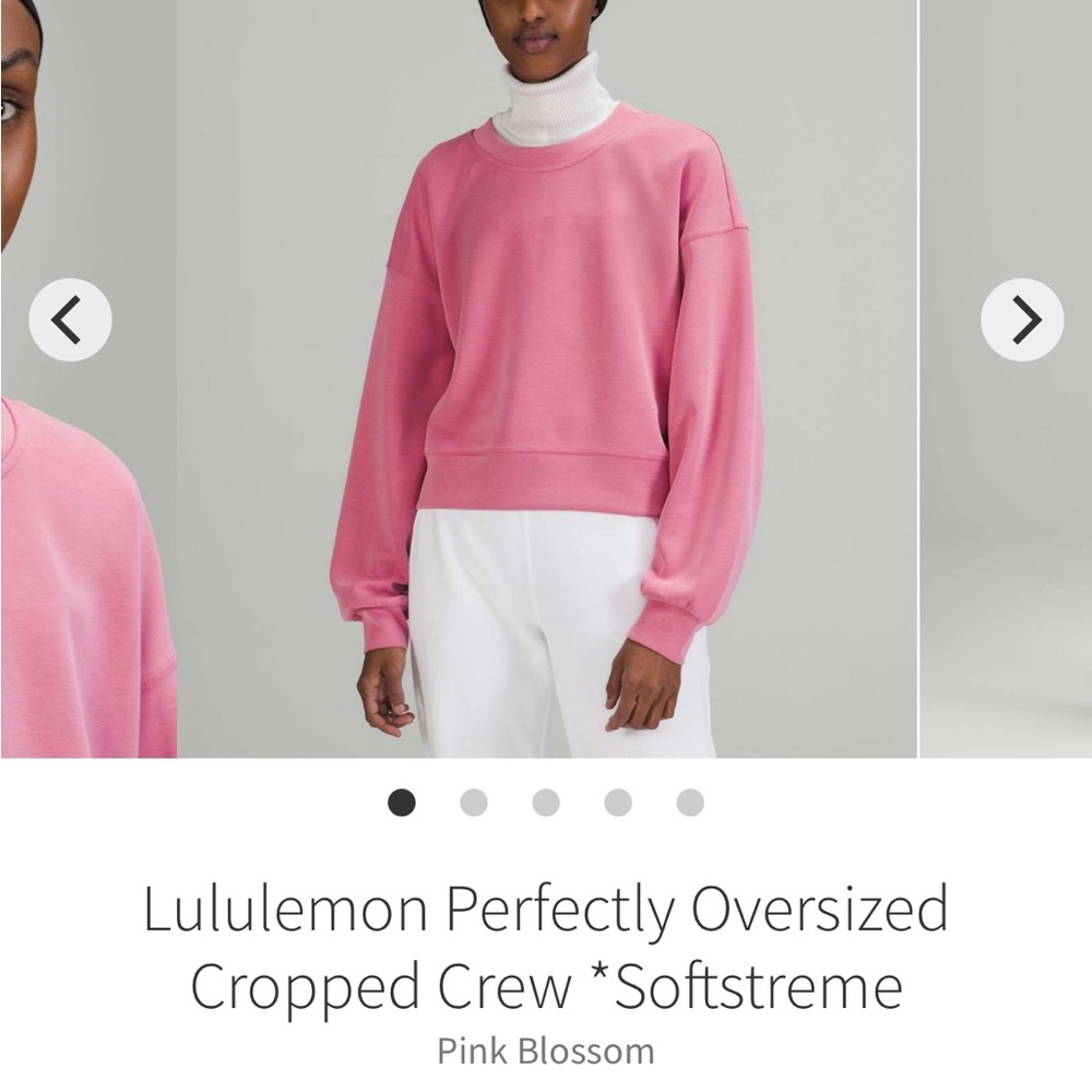 Lululemon Oversized Cropped Crew Softstreme in Pink Blossom